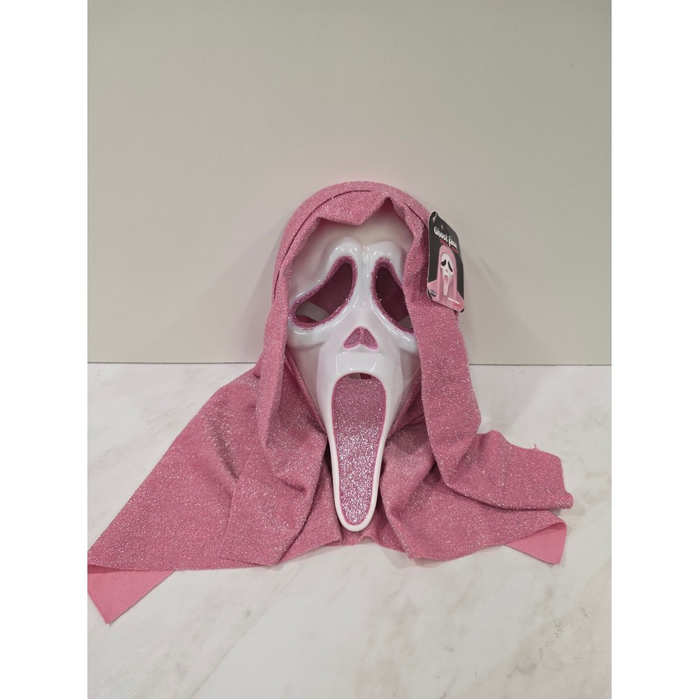 Barbiecore Y2K Mask Pink Glitter Hooded Ghost Face Fun World Women OS Pink